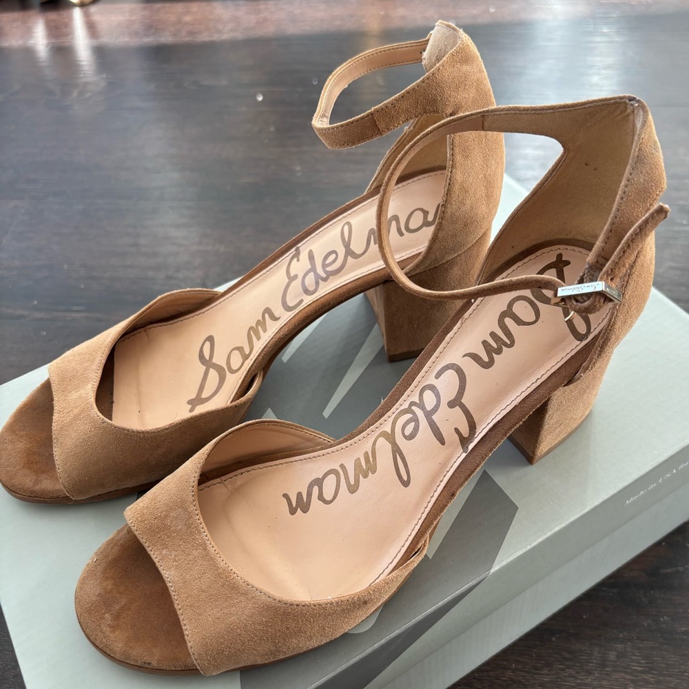Sam Edelman SUSIE light brown/tan block heel sandal size 8.5